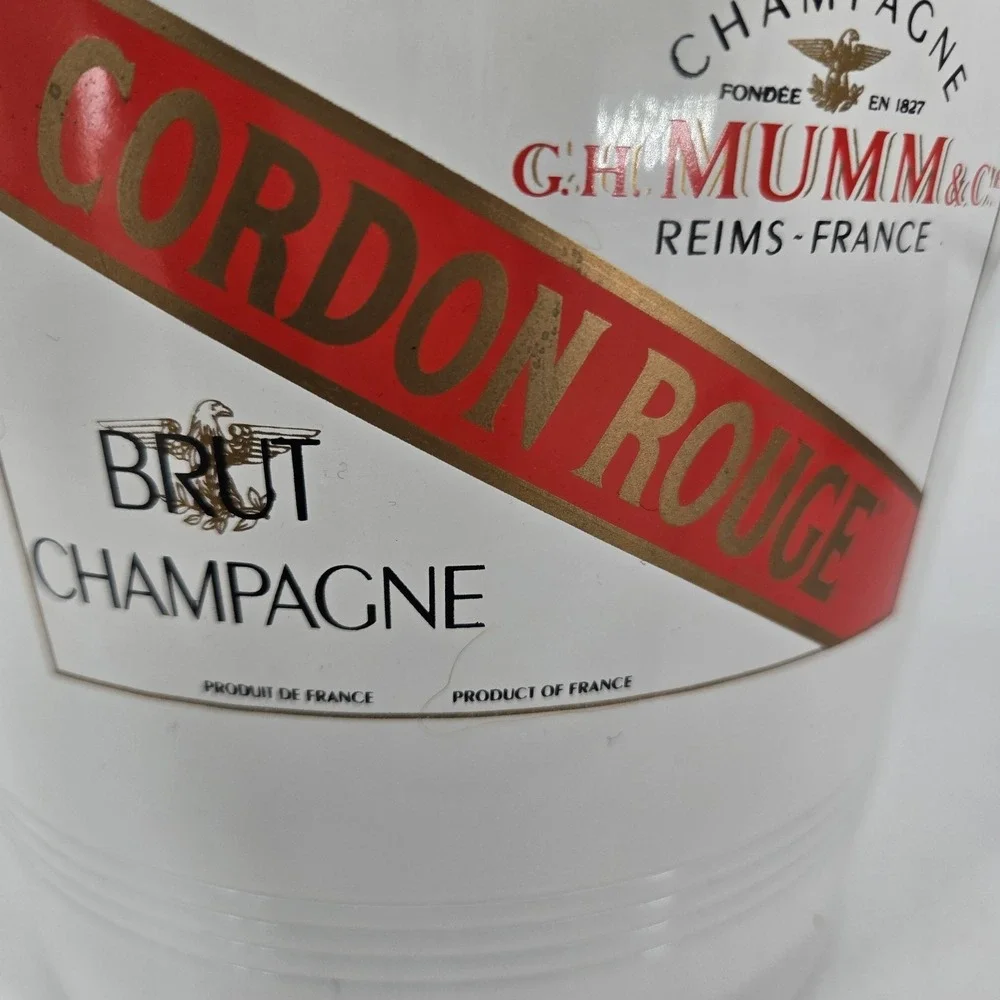 G.H. Mumm Cordon Rouge Champagne Ice Bucket White‎ Metal Barware France